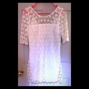 Ivory lace sleeved dress